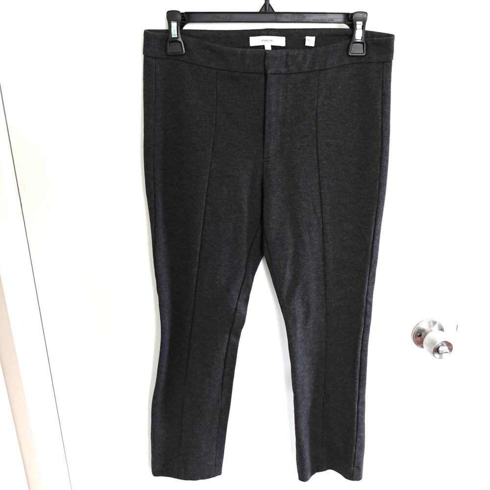 Vince Front Seam Tapered Crop Trousers Pants Charcoal Gray Size 6 Minimalist